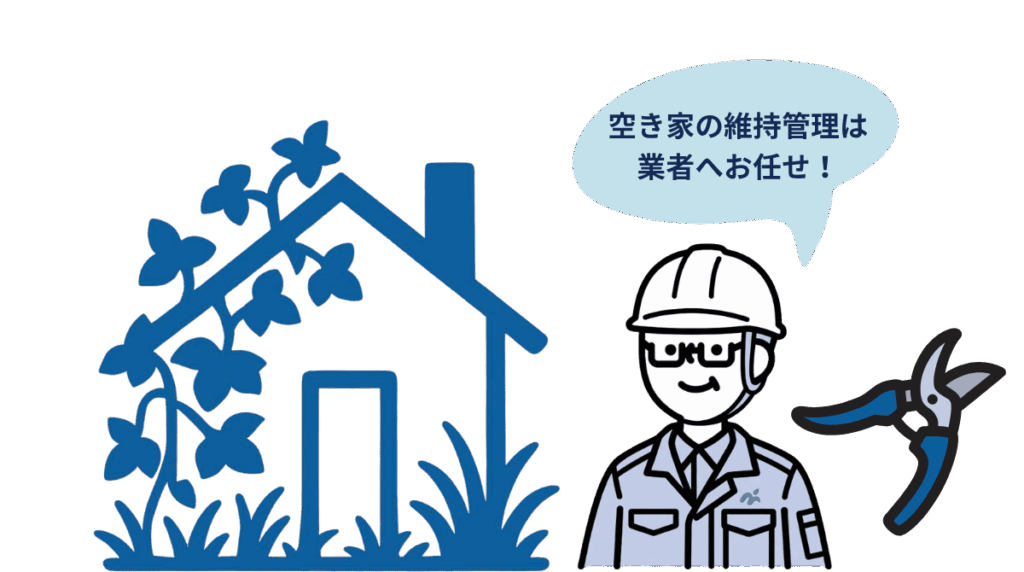 空き家の維持管理は業者に依頼するほうが良いという図