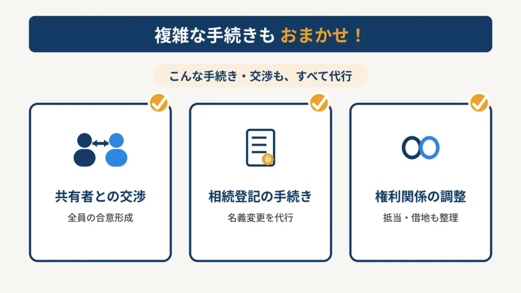 複雑な手続きもお任せ！