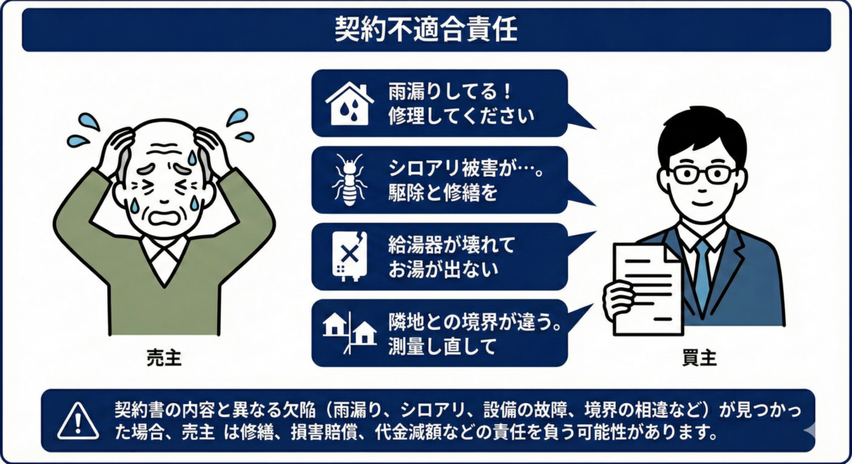 契約不適合責任について、売主リスク