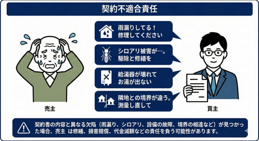 契約不適合責任について、売主リスク