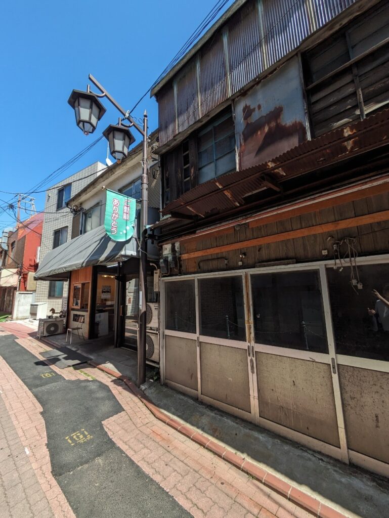 大田区上池台1丁目　連棟（長屋）経年劣化が見受けられる物件写真 　錆びたトタン屋根が印象的