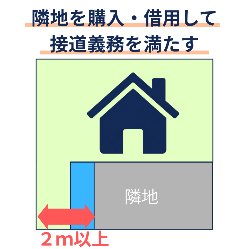 隣地を購入・借用して接道義務を満たす