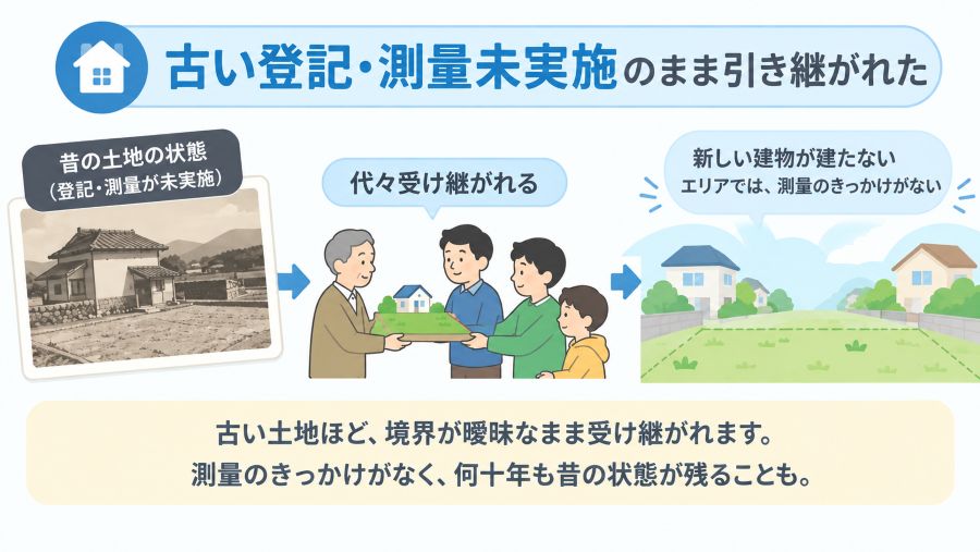 古い土地、受け継がれる境界の解説イラスト