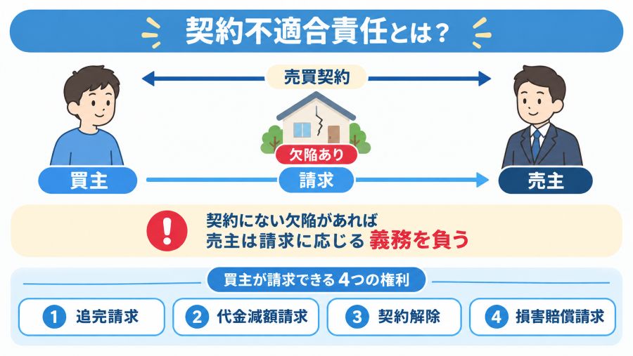 契約不適合責任の4つの権利の図解