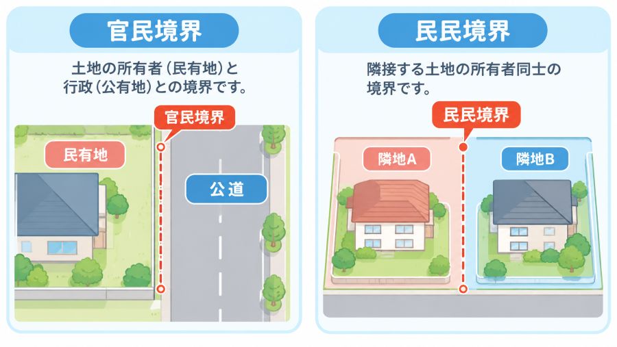 官民境界と民民境界の違いを解説